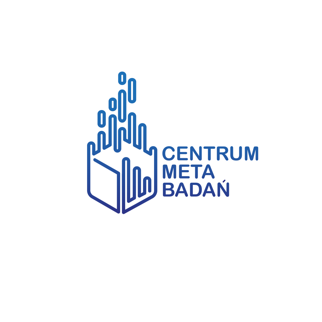 Logo Centrum Meta Badań z poziomym napisem