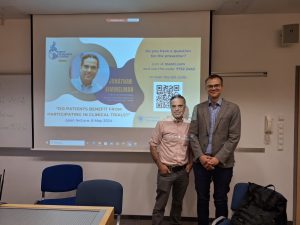 Profesor Kimmelman i Bartosz Helfer, dyrektor CMB, po wykładzie